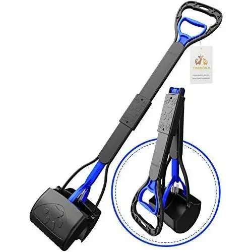 TIMINGILA 33'' Long Handle Portable Pet Pooper Scooper for Large and Small Dogs,High Strength Material and Durable Spring,Great for Lawns, Grass, Dirt, Gravel