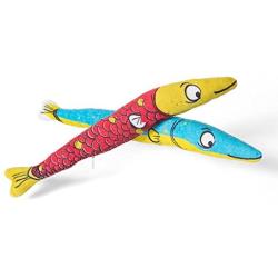 Twin Critters Organic Silver Vine Catnip Toy Sardine Refillable Plush 2-Pack for Cats & Kittens No Artificial Ingredients