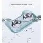 Hovico Dog Cat Bowls Set with Double Stainless Steel Feeder Bowls and Wider Non Skid Spill Proof Silicone Mat, Pet Feeder Bowls Small Puppy Bowl for Small Dogs Cats Hovico Dog Cat Bowls Set with Double Stainless Steel Feeder Bowls and Wider Non Skid Spill Proof Silicone Mat, Pet Feeder Bowls Small Puppy Bowl for Small Dogs Cats