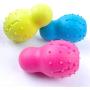 Kuntrona Non-Toxic Bowling Shaped Bell Soft Rubber Dog Chew Toys Blue Rose Green