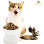 SunGrow Ceramic Cat Bowl with Stand, Suitable Eating Height for Pets, Raised Food Bowl, Mealtime for Your Cats, Stoneware Feeding Station