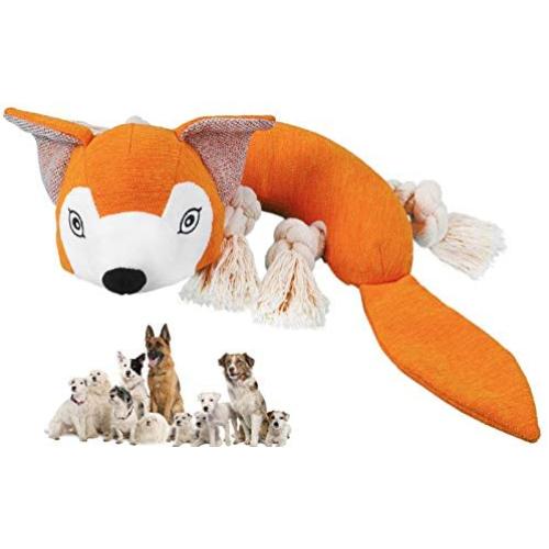 Aildysee Plush Dog Toys , Squeaky Dog Toys for Boredom,Durable Chew Dog Toys for Dogs,Interactive Stuffed Fox Dog Pet Toys for Small,Medium Dogs