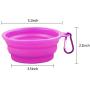 YOBY Collapsible Dog Cat Travel Bowl, 3-Packs Foldable Expandable Food Grade Silicone Dish for Pet Portable Food Water Feeding Container, Small to Medium Dogs Yellow Green Purple Free Carabiner