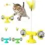ocijf179 Cat Toy Kit Rotatable Roller Kitten Turntable Game Pet Supplies Round Interactive Cat Toy - Green