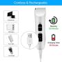 Nicewell Dog Clippers Cat Shaver, Low Noise Pet Grooming and Trimming Clippers Kit, USB Rechargeable Cordless Dog and Cat Grooming Set, Detachable Blade (Concise White)