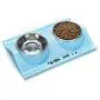 Gefryco Double Dog Cat Bowls Stainless Steel Elevated Raised Bowl Feeders Pet Feeding Station for Food and Water