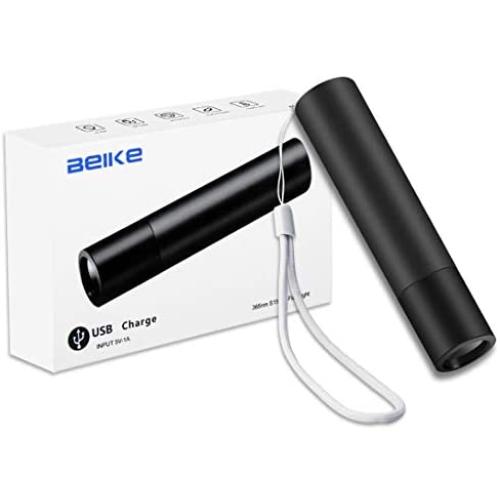 Beike Rechargeable UV Flashlight, Black Light UV Light, 365nm Mini Ultraviolet Blacklight Pet Urine Detector for Dog/Cat Urine, Dry Stains and Bed Bug