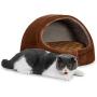 Hepeeng Cat Bed with Pillow for Indoor Cat/Pet Cave Bed for Small Dog/Puppy/Kitty Anti-Slip and Water-Resistant Bottom