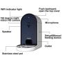 DOGNESS Automatic WiFi Dog/Cat Smart Camera Feeder - 6.5Lbs Large Capacity App Control Food Dispenser with WiFi, Portion Control, Voice Recording, Camera, Timer Programmable - Dark Blue