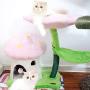 Mushroom Shape Cat Tree, Plush Cat Tower, Kitten Climbing Frame, Butterfly Flower Perch, Scratching Post, Cozy Condo, Perfect for Cat Indoor Activity Mushroom Shape Cat Tree, Plush Cat Tower, Kitten Climbing Frame, Butterfly Flower Perch, Scratching Post, Cozy Condo, Perfect for Cat Indoor Activity
