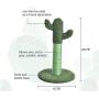 Moonshuttle Green Cactus Cat Scratching Post with Red Ball for Cat, Kitten, Sisal Scratching Pole cat Scratcher Cactus Furniture Decor