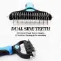 GSODC Pet Grooming Brush Tool 2 in 1 Sided Undercoat Rake for Cats & Dogs 17&9 Teeth Safe Dematting Comb for Easy Mats & Tangles Removing - No More Nasty Shedding and Flying Hair GSODC Pet Grooming Brush Tool 2 in 1 Sided Undercoat Rake for Cats & Dogs 17&9 Teeth Safe Dematting Comb for Easy Mats & Tangles Removing - No More Nasty Shedding and Flying Hair