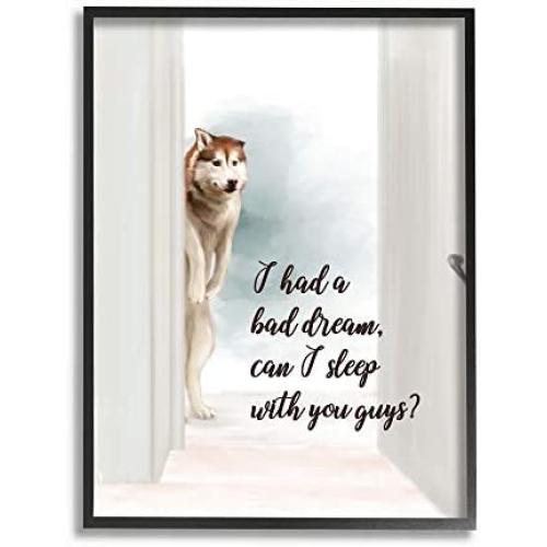 Stupell Industries Dog Nightmare Quote Funny Pet Parents Phrase, Designed by Ziwei Li Wall Art, 24 x 30, Black Framed