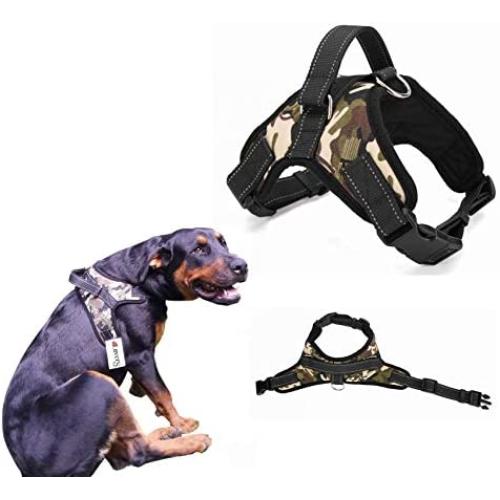 Pet Lovers Stuff Dog Harness Camo - Best Harness with Handle, Soft-Padded, Adjustable, Choke-Free, EZ on and Off