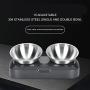 Soly Teche Cat Bowls for Food and Water, Double Cat Bowls with Stand Elevated 15° Tilted Raised Cat Bowl Stainless Bowl for Cats