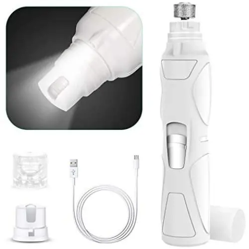 SlowTon Dog Nail Grinder with LED Light, 2-Speed Quite Electric Pet Paws Claw Care Trimmer Clipper USB Rechargeable Grooming Tool for Small Medium Large Dogs Puppy Cats Kitten with Nail Collector SlowTon Dog Nail Grinder with LED Light, 2-Speed Quite Electric Pet Paws Claw Care Trimmer Clipper USB Rechargeable Grooming Tool for Small Medium Large Dogs Puppy Cats Kitten with Nail Collector