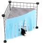 Sky Blue, Pink, Purple, Green & Strawberry Red Guinea Pig Hideout, Corner Fleece Forest Hideaway for Guinea Pigs, Ferrets, Chinchillas, Rats, Bunny & Other Small Animals Without Metal Fences