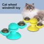 ocijf179 Turntable Pet Cats Puzzle Training Turntable Windmill Ball Teaser Whirling Interactive Toy - Random Color