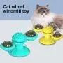 ocijf179 Turntable Pet Cats Puzzle Training Turntable Windmill Ball Teaser Whirling Interactive Toy - Random Color