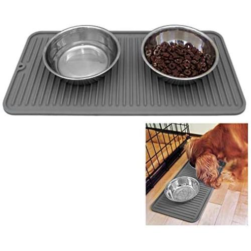Evelots Cat/Dog Food Mat-Silicone-Nonslip-Waterproof-with Rivets-Dishwasher Safe