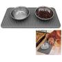 Evelots Cat/Dog Food Mat-Silicone-Nonslip-Waterproof-with Rivets-Dishwasher Safe