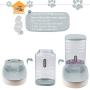 Happycat Pets Gravity Food and Water Dispenser Set,Small & Big Dogs and Cats Automatic Food and Water Feeder Set,Double Bowl Design for Small and Big Pets