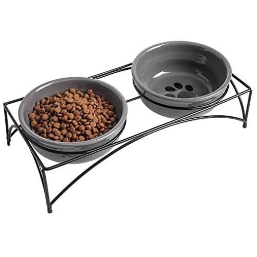 Y YHY Cat Bowls,Cat Food Bowls Elevated, Raised Cat Bowls for Food and Water, Ceramic Pet Bowls for Indoor Cats or Dogs, Protect Pets Spine,Dishwasher Safe,12 Ounces