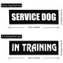 Homiego 4 Pack Luminous Service Dog Patch in Training Velcro, Reflective Glow in Dark Night, Military Morale Badge for Dog Harness Vest (Size: 6'' x 2'')