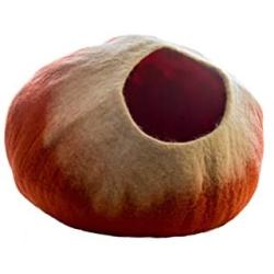 Le Sharma Felt Cat Cave Bed, Eco-Friendly Handmade 100% Natural Wool Cat Bed Cave, Makes Great Covered Cat House or Cozy Cat Hideaway, Wool Cat Caves for Indoor Cats and Kittens