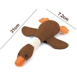 Pet Mallard Duck Dog Toy for Aggressive Chewers Dog, Wild Goose Puzzle Training Toys, Dog Chew Toys with Squeakers for Boredom, Cute Soft Pet Toy for Small Medium Dogs（Brown）