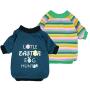 Fitwarm 2-Pack Valentines Day I Woof You St Patricks Day Easter Day Dog Shirt for Pet Clothes 100% Cotton Puppy T-Shirts Cat Tee Breathable Stretchy Costumes