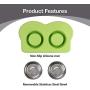 Pet Food and Water Bowls with 2 Stainless Steel Bowl & No Spill Non-Skid Silicone Mat Dog Double Feeding Bowl (350ml x 2)