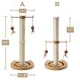 PEEKAB Cat Scratching Post Kitten Sisal Scratcher Tree Cat Tracking Interactive Toys - 25 inches Beige