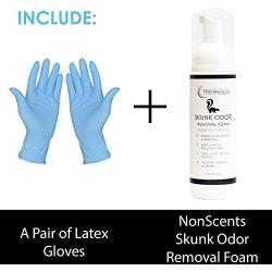 Skunk Odor Remover Head & Face Foam – Removes Skunk Odor from Pets, Carpets, Clothing and More – 7.5-Ounce – (Nitrile Gloves Included!)