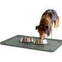 Pawaboo Dog Food Mat, (24×16) Large Size Non Slip Foldable Silicone Pet Food Mat Dog Bowl Placemat with Strong Suction Cups, Waterproof Raised Edge Water Bowl Tray Cushion on Floor for Dogs Cats