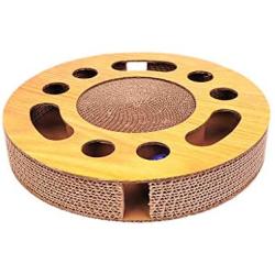 Aopiu Pet Cat Scratcher, Interactive Catnip Toys,Kitten Scratching Cardboard with Balls