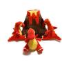 MODERN WAVE - Squeaky Plush Dog Toy Volcano and Dragons - Interactive Hide and Seek Squirrel Type Puzzle Toy for Dogs, Small Size (Volcano and Dragons)