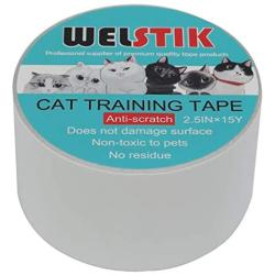 WELSTIK Pet Couch Protector - Pet Cat Dog Claw Training Tape to Protect Furniture,Couch,Door,Carpet,Door Protector,2.5 inches x 15 Yards,Clear