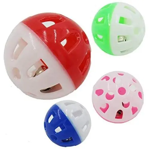 ORNOOU 20 Pieces Pet Cat Kitten Play Balls with Jingle Bell Pounce Chase Rattle Toy,Random Color ORNOOU 20 Pieces Pet Cat Kitten Play Balls with Jingle Bell Pounce Chase Rattle Toy,Random Color