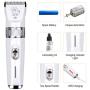 FUNFLOWERS Dog Hair Clippers Rechargeable Quiet Design, 5 Adjustable Blade + 4 Guide Combs, High Power Cordless Pet Hair Grooming Kit, for Dogs Cats with Thick & Heavy Coats