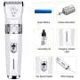 FUNFLOWERS Dog Hair Clippers Rechargeable Quiet Design, 5 Adjustable Blade + 4 Guide Combs, High Power Cordless Pet Hair Grooming Kit, for Dogs Cats with Thick & Heavy Coats