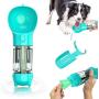 FULNEW Dog Water Bottle with Drinking Bowl 10.5 OZ 3 in 1 Multifunctional Portable Puppy Water Dispenser, Poop Shovel and Garbage Bag Storage for Pets Outdoor Walking, Hiking, Travel