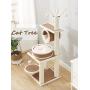S-Lifeeling Cat Tree Cat Climbing Frame Sisal Small Cat Scratching Column Cat Tower Cat Litter Cat Jumping Platform Rattan Mat Cat Scratching Board