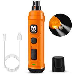 Casfuy Dog Nail Grinder with 2 LED Light - New Version 2-Speed Powerful Electric Pet Nail Trimmer Professional Quiet Painless Paws Grooming & Smoothing for Small Medium Large Dogs and Cats