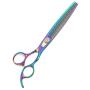 Klngstar 8.0'' Professional Pet Grooming Scissors Thinning Shear & Sharp Edge Cutting Shears & Curved Scissor & Chunker Shears - Japan 440C Stainless Steel - Puppy Grooming Comb & Bag