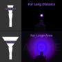 AHOME V2 UV Blacklight Flashlight [Zoomable] & [USB Rechargeable] Black Light 395nm Ultraviolet LED Lamp, Scorpion Finder & Pet Urine Detector with 3000mAh Battery and Charging Cable