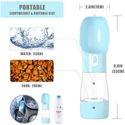 CAACBB Dog Water Bottle for Walking, Water Dispenser, Multifunctional Dog Cat Puppy Feeder Traveling Bowls with Food Container, Lightweight & Convenient Portable Pet Drinking Cup