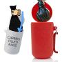Doo Doo Tube Filled Dog Waste Bag Holder - Reusable Dog Poop Bag Tube Designed to Keep in Odors and Germs (Red)