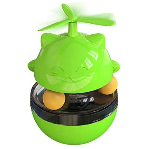 ocijf179 Pet Toy Kitten Turntable Tumbler Leaking Ball Food Feeder Funny Cat Stick Pet Supplies - Green