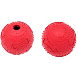 XIHONGSHIR Rubber High Bounce Dog Ball, Interactive Dog Toys, Environmental Soft Rubber Non Toxic, Dog Tooth Cleaning Toy Ball, Can Hold Food, Red (2Pcs),Red,6cm